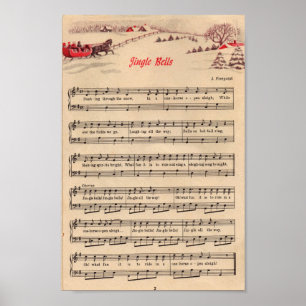 Weihnachts Jingle Bells Music Sheet Poster