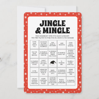 Weihnachts-Jingle & Mingle-Bingo-Spiel Feiertagskarte