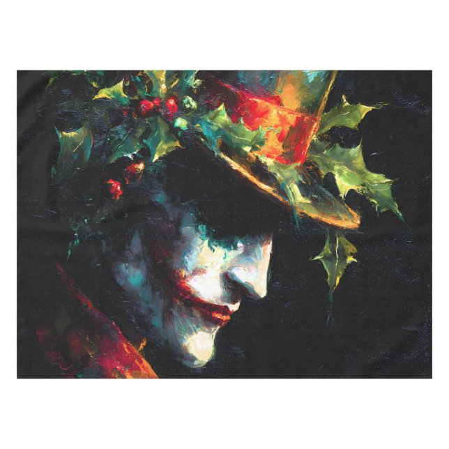 Weihnachts-Joker-Portrait Tischdecke (Vorderseite (Horizontal))