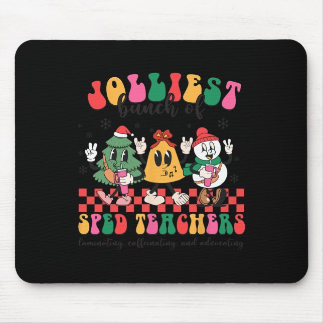 Weihnachts-Jolester-Haufen Sped-Lehrer Niedlich Gr Mousepad (Vorne)