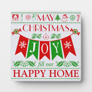 Weihnachts-Joy Banner Text Art Display Plaque Fotoplatte