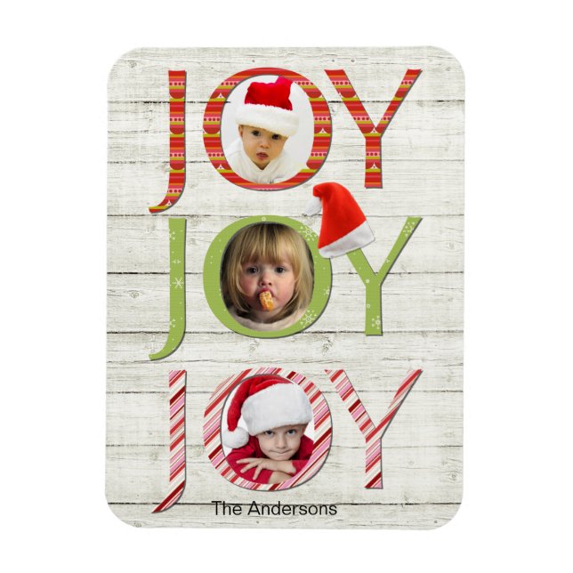 Weihnachts Joy Custom Foto Holiday Magnet (Vertikal)