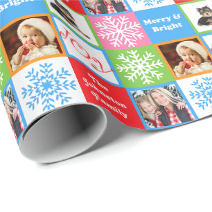 Weihnachts-Joy-Schneeflocken-Pastelle hinzufügen Geschenkpapier