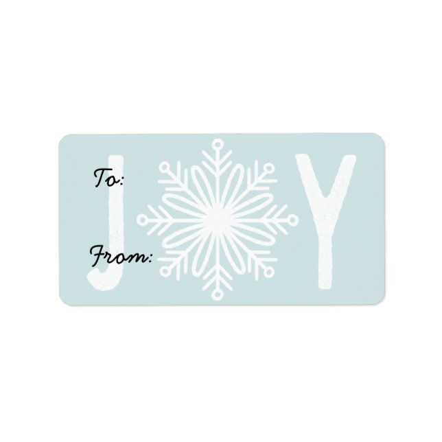 Weihnachts-JOY-Snowflake-Geschenksiegel Adressaufkleber (Vorne)