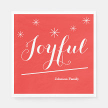 Weihnachts Joyful Custom Familienname Niedlich Red