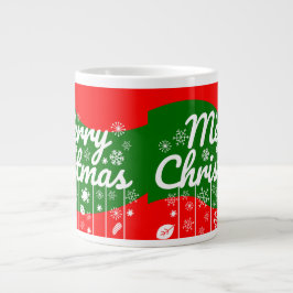 Weihnachts-Jumbo-Tasse – Weiße Ornamente Jumbo-Tasse