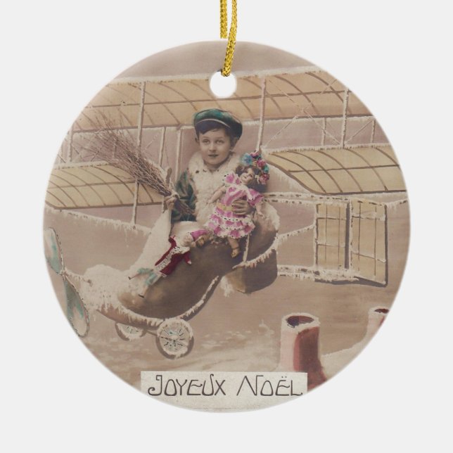 Weihnachts-Junge fliegen Fantasie Fantastische Cer Keramik Ornament (Vorne)