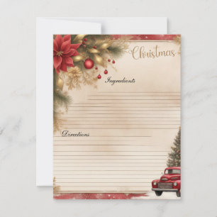 Weihnachts-Junk-Journal-Rezept-Karte Feiertagskarte