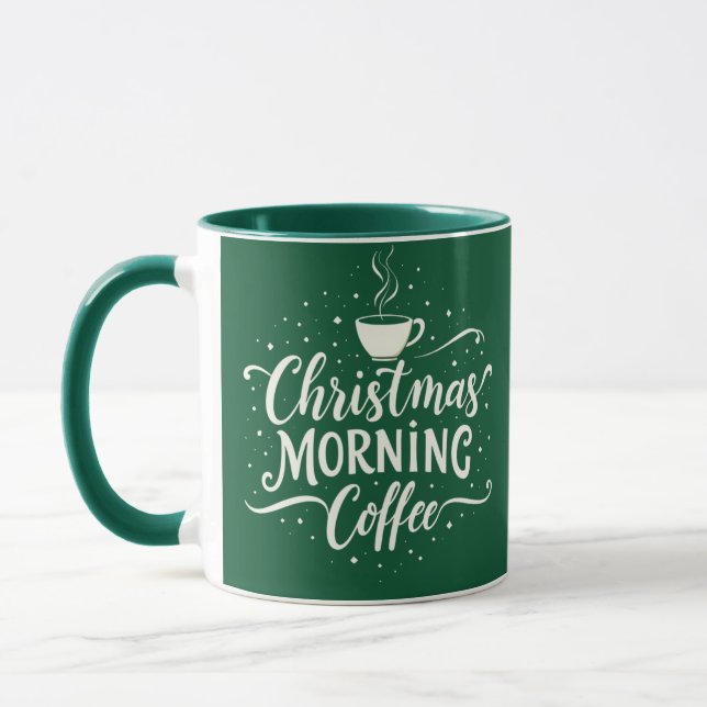 Weihnachts-Kaffee Elegantes Skript Zwei Tone Tasse (Links)