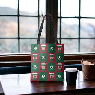 Weihnachts-Kaffee-Schneeflocken Kariert Feiertage