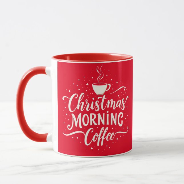 Weihnachts-Kaffee Weißes, elegantes Skript Tasse (Links)
