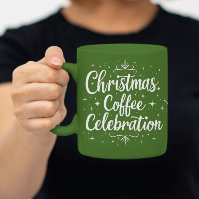 Weihnachts-Kaffeefeier Elegantes Skript-Kaffee Tasse (Von Creator hochgeladen)