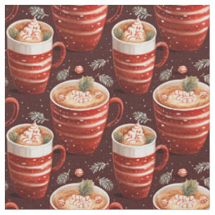 Weihnachts-Kaffeekuchen auf dunkelrot Stoff
