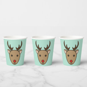 Weihnachts-Kaffeepapier Rentier Pappbecher