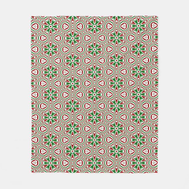 Weihnachts Kaleidoskop Muster Fleecedecke (Vorderseite)