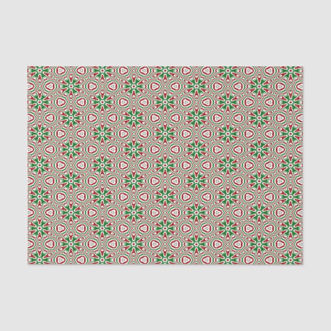Weihnachts Kaleidoskop Muster Seidenpapier (Vorderseite)