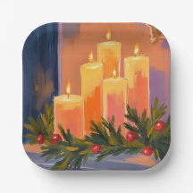 Weihnachts-Kamin-Kerzen-Girlande bemalt Feiertag