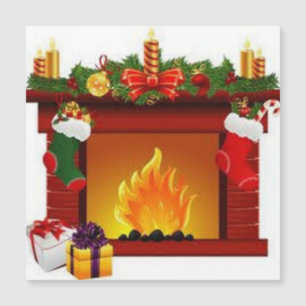 Weihnachts-Kamin Magnetkarte