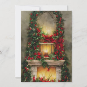 Weihnachts-Kaminbudget Feiertagskarte