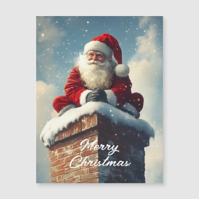 Weihnachts-Kaminpause: Ein Winterlächeln Magnetkarte (Vorderseite)