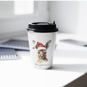 Weihnachts-Kangaroo, anpassbar Pappbecher