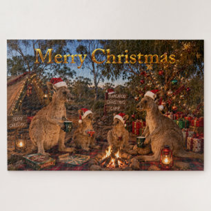 Weihnachts-Känguru-Camping Puzzle