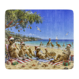 Weihnachts-Känguru-Strand-Picknick Frohe Weihnacht Schneidebrett