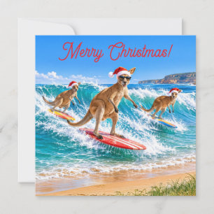 Weihnachts-Känguru-Surfen Bells Beach Feiertagskarte