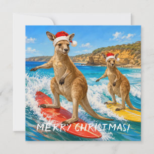 Weihnachts-Känguru-Surfen Bells Beach Feiertagskarte