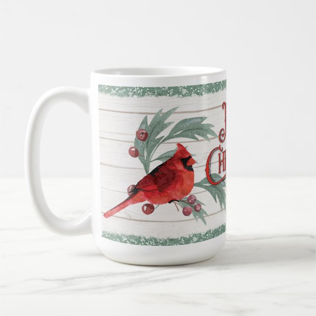 Weihnachts-Kardinal 15 oz Klassische Tasse (Links)