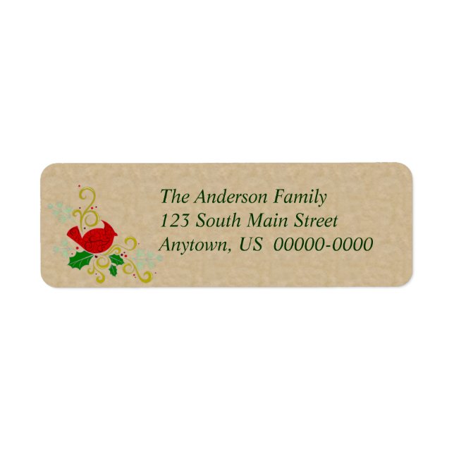 Weihnachts-Kardinal auf Pergament-Look (Vorne)