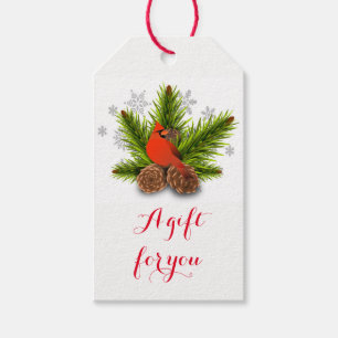 Weihnachts-Kardinal Bird-Geschenkmarke Geschenkanhänger