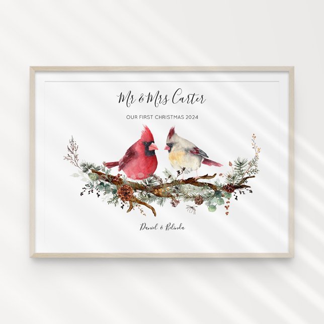 Weihnachts-Kardinal Couple Poster (Von Creator hochgeladen)