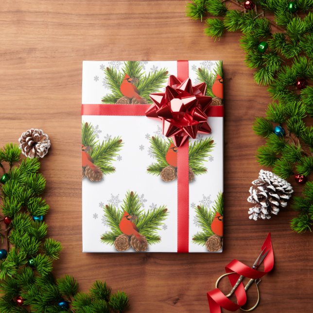 Weihnachts-Kardinal Geschenkpapier (Feiertagsgeschenk)