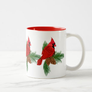 Weihnachts-Kardinal Holiday-Kaffee-Tasse Zweifarbige Tasse