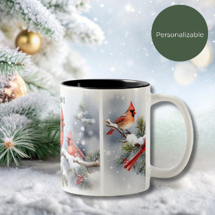 Weihnachts-Kardinal in der Schnee 1 Tasse