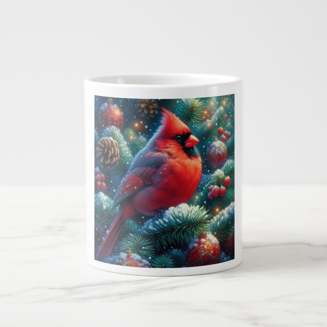 Weihnachts-Kardinal Jumbo-Tasse (Vorderseite)