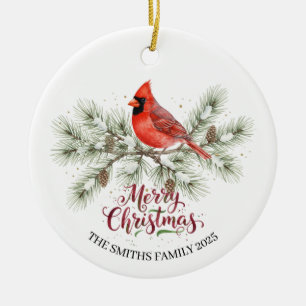 Weihnachts-Kardinal Keramik Ornament