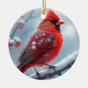 Weihnachts-Kardinal-Ornamente, individuell anpassb Keramik Ornament