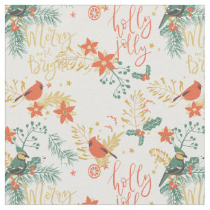 Weihnachts-Kardinal und Feiertage Stoff