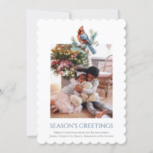 Weihnachts-Kardinal-Vogelfoto-Vorlage Feiertagskarte