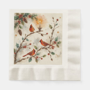 Weihnachts-Kardinäle-Papiertuch Serviette
