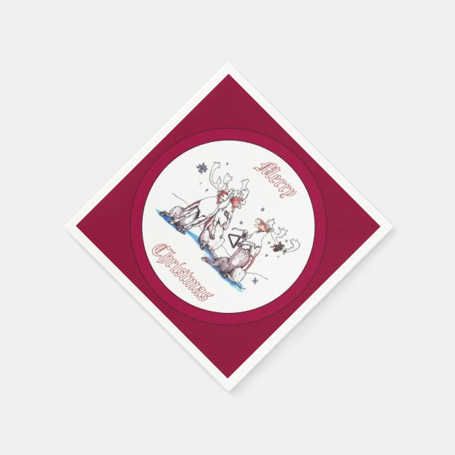 Weihnachts-Karibikurlaub konzipiert Serviette (Ecke)