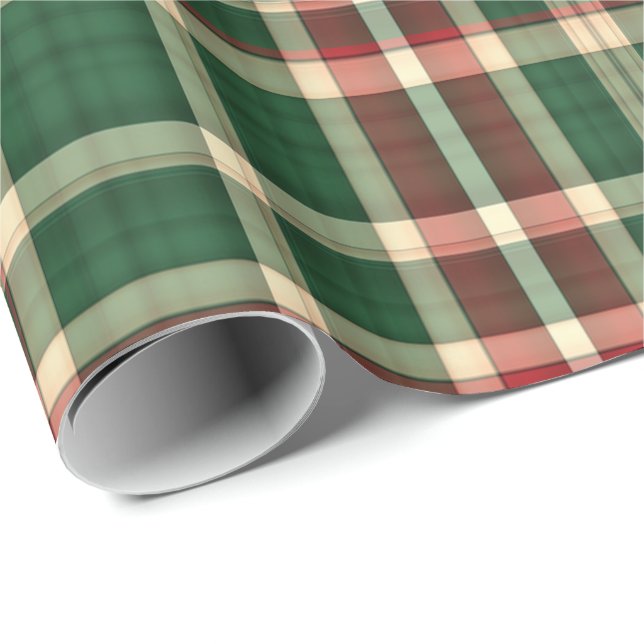 Weihnachts-Kariert 08-GIFT-WRAPPING-PAPIER Geschenkpapier (Rolleneckpunkt)