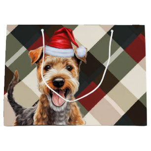 Weihnachts Kariert Lakeland Terrier Dog Lover Große Geschenktüte