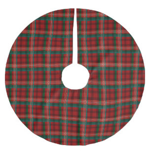 Weihnachts kariert-Rot-aquamarin-Tartan Tradition Polyester Weihnachtsbaumdecke