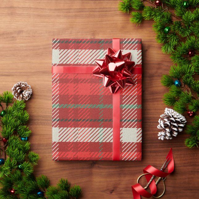Weihnachts Kariertes Tartan Muster Geschenkpapier (Feiertagsgeschenk)