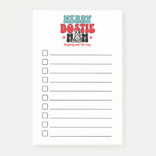 Weihnachts-Karo-Liste Boston Terrier Mama Post-it Klebezettel