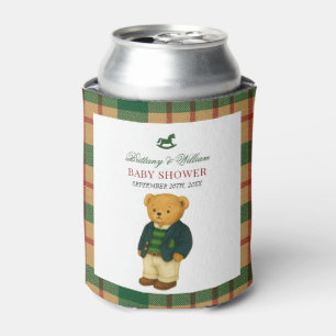 Weihnachts-Karo-Preppy-Bär-Baby-Party Dosenkühler