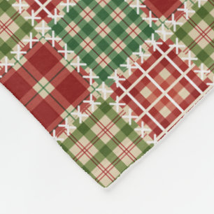 Weihnachts-Karodeck-Quilt und Kreuzstichmuster Fleecedecke